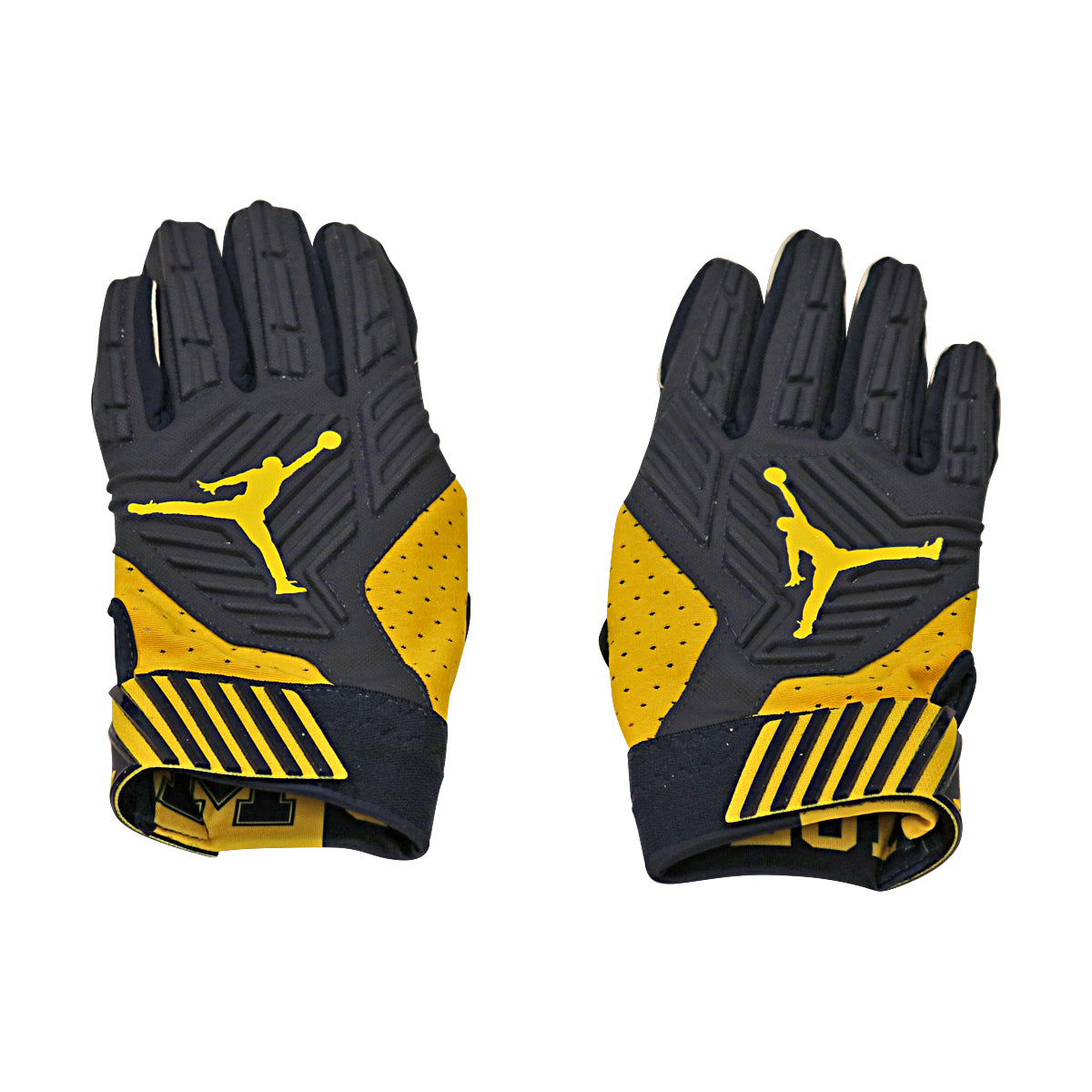 Jordan Brand D-Tack 5.0 Michigan Wolverines Blue Gloves Size: L Style 459 - Back View