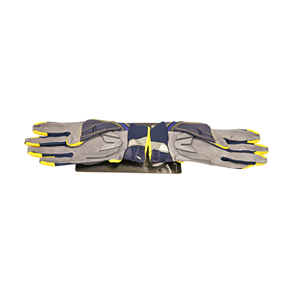 Jordan Brand SM D-TacK FG 6.0 CLG Michigan Wolverines Blue Gloves Size: L  PGF977 Yellow Trime - Side View