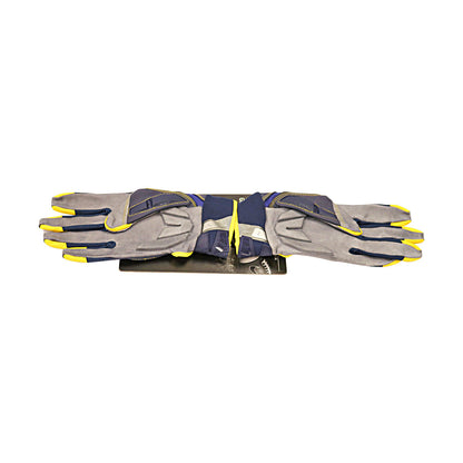 Jordan Brand SM D-TacK FG 6.0 CLG Michigan Wolverines Blue Gloves Size: L  PGF977 Yellow Trime - Side View