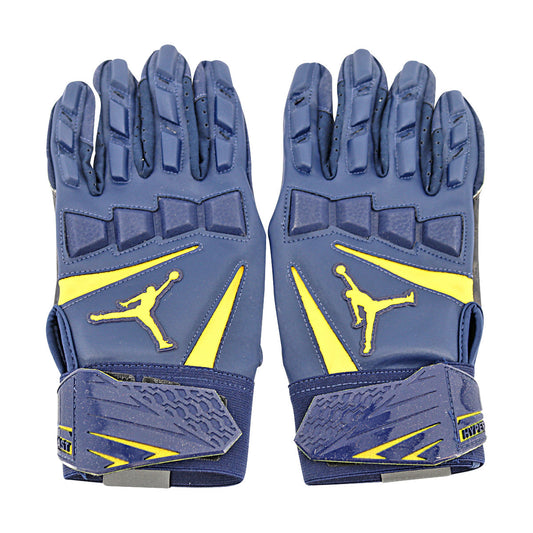 Jordan Brand MC CLG Hyperbeast 2 LTH Michigan Wolverines Blue Gloves Size: XL PGF981 - Back View