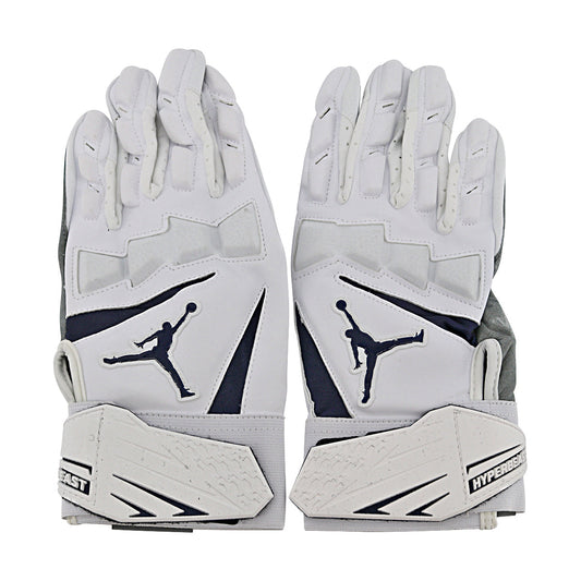 Jordan Brand Hyperbeast Leather Michigan Wolverines White Gloves Size: XL Style 469 In White - Back View