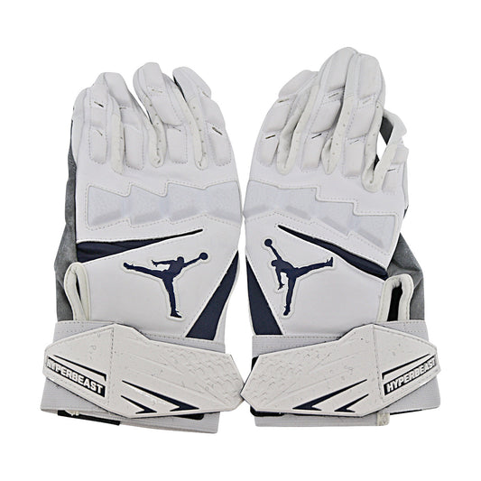 Jordan Brand Hyperbeast 2.0 CLG Team Issued Michigan Wolverines White Gloves Size XL Style F981 - Back View