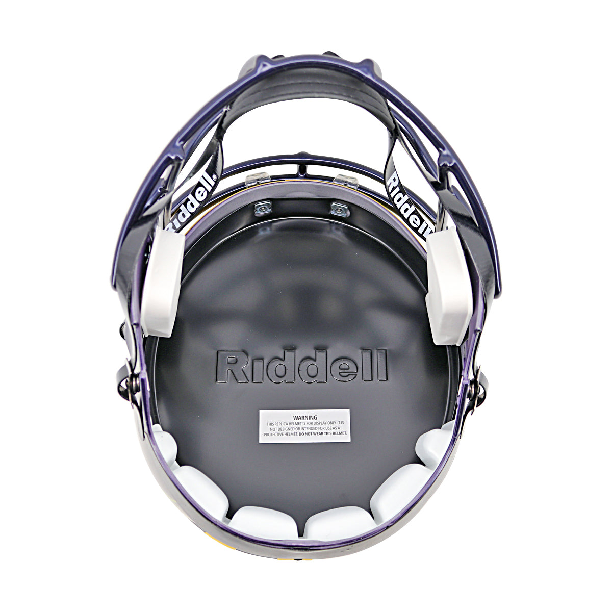 Mike Sainristil Michigan Wolverines Autographed Signed 2023 National Champions Replica Full Size Riddell Speed Helmet In Navy - Inside View