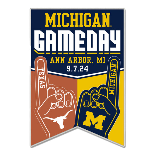 Michigan Wolverines Wincraft Hatpin 24 Gameday vs Texas - Front View