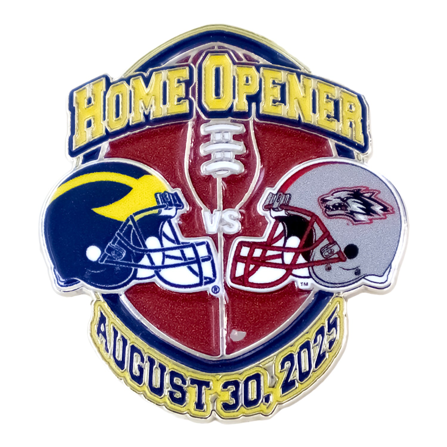 Michigan Wolverines 2025 Gameday Football Hatpins Bundle In Multi-Color - New Mexico Game Front View