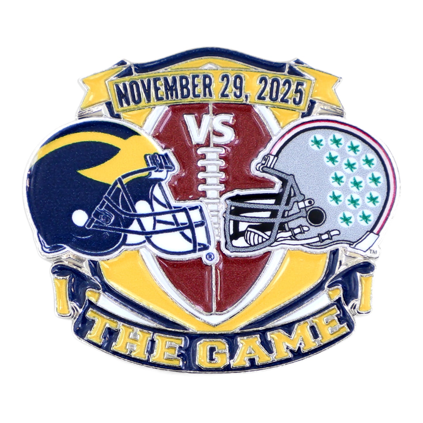 Michigan Wolverines 2025 Gameday Football Hatpins Bundle In Multi-Color - OSU Game Front View