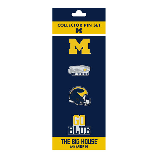 Michigan Wolverines Big House Pin Set - Front View