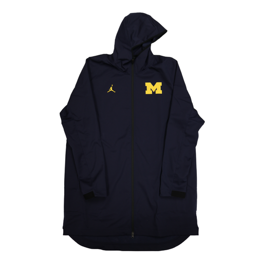 Nike Air Jordan Michigan Wolverines Navy Yellow Logo M Hooded Rain Jacket - Front View