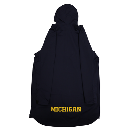 Nike Air Jordan Michigan Wolverines Navy Yellow Logo M Hooded Rain Jacket - Back View