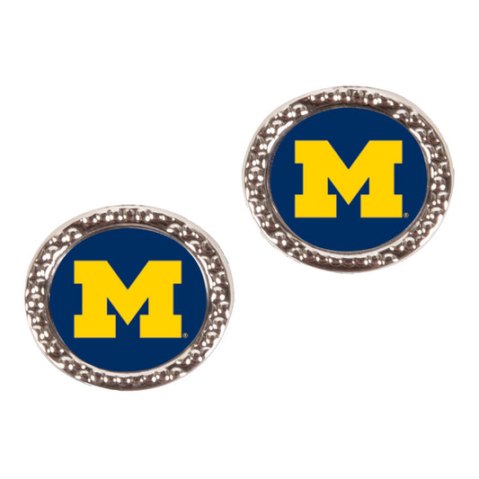 Wincraft Michigan Round Carded Earrings - Front View