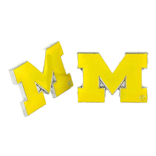 Michigan Wolverines 'Block M' Post Earrings - Front View