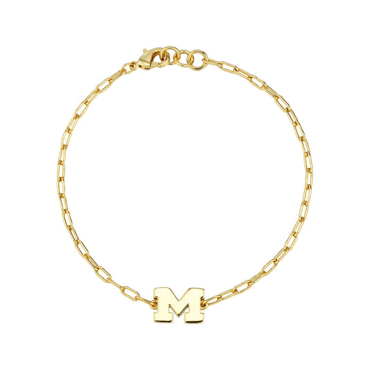 Michigan Wolverines M Logo Paperclip Bracelet