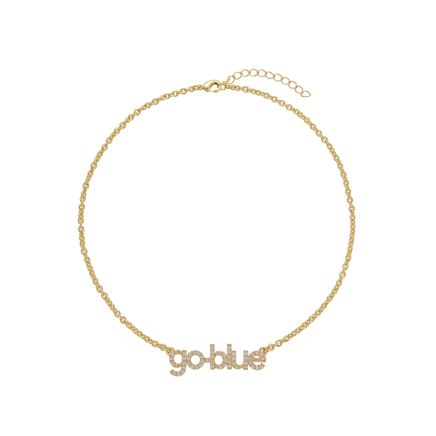 Michigan Wolverines Go Blue Bedazzled Necklace