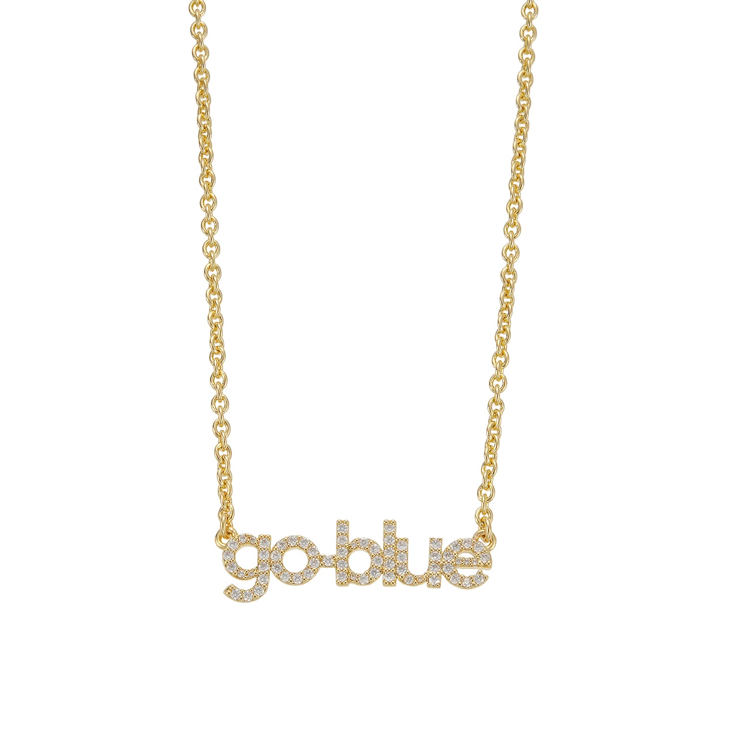 Michigan Wolverines Go Blue Bedazzled Necklace