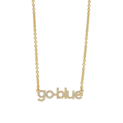 Michigan Wolverines Go Blue Bedazzled Necklace