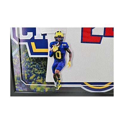 Mike Sainristril & Michael Barrett Michigan Wolverines Dual Autographed Signed 2024 Draft Day Framed Jersey Collage - Player View