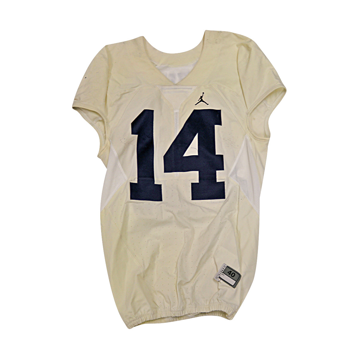 Josh Metellus Michigan Wolverines #14 2016 Practice Used White Jordan Brand Jersey - Front View