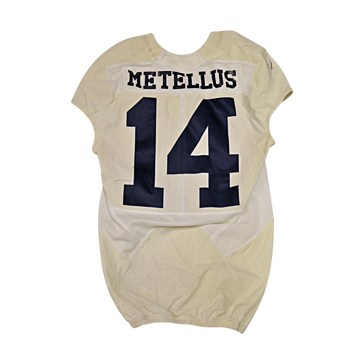 Josh Metellus Michigan Wolverines #14 2016 Practice Used White Jordan Brand Jersey - Back View