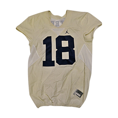 Brandon Peters Michigan Wolverines #14 2016 Practice Used White Jordan Brand Jersey - Front View