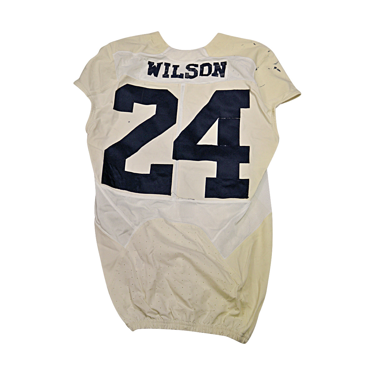 Wilson Michigan Wolverines #24 2016 Practice Used White Jordan Brand Jersey - Back View
