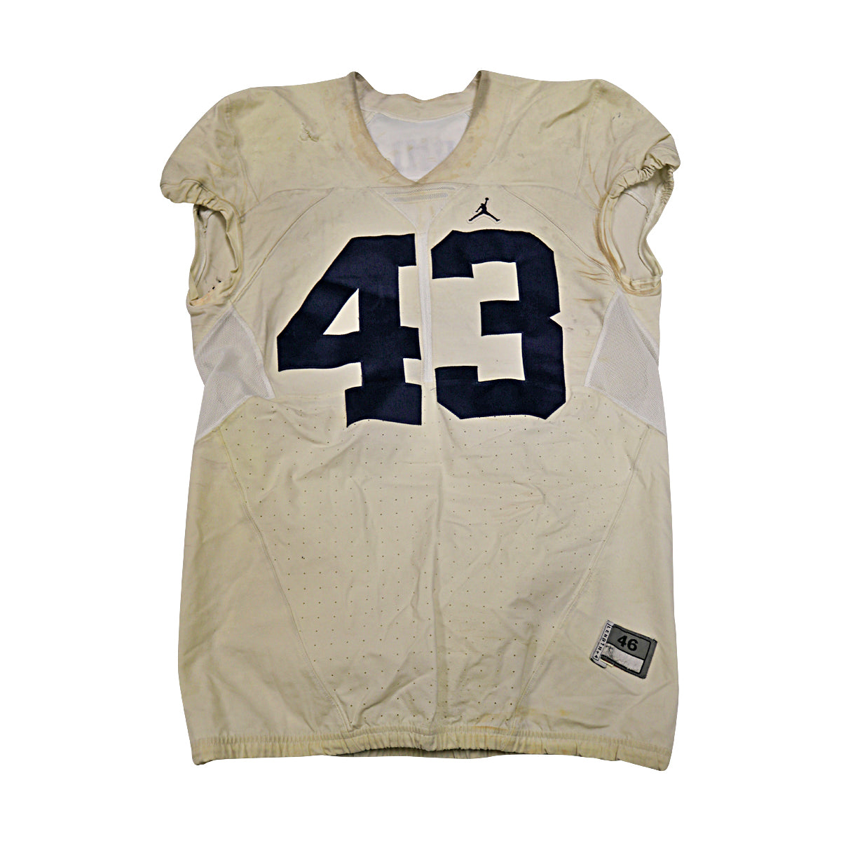 Chris Wormley Michigan Wolverines #43 2016 Practice Used White Jordan Brand Jersey - Front View