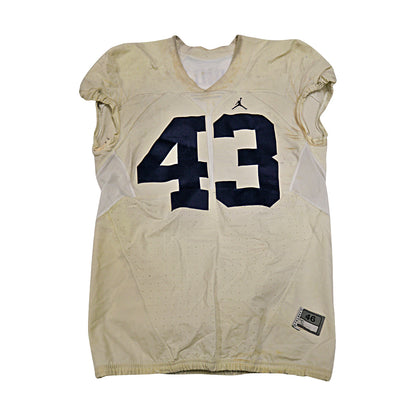Chris Wormley Michigan Wolverines #43 2016 Practice Used White Jordan Brand Jersey - Front View
