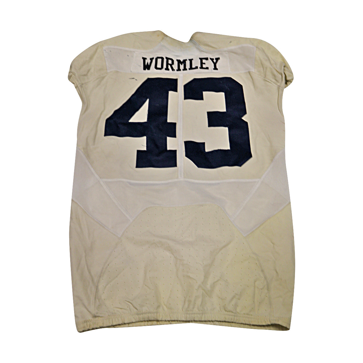 Chris Wormley Michigan Wolverines #43 2016 Practice Used White Jordan Brand Jersey - Back View