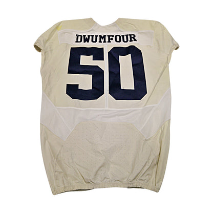 Michael Dwumfour Michigan Wolverines #50 2016 Practice Used White Jordan Brand Jersey - Back View
