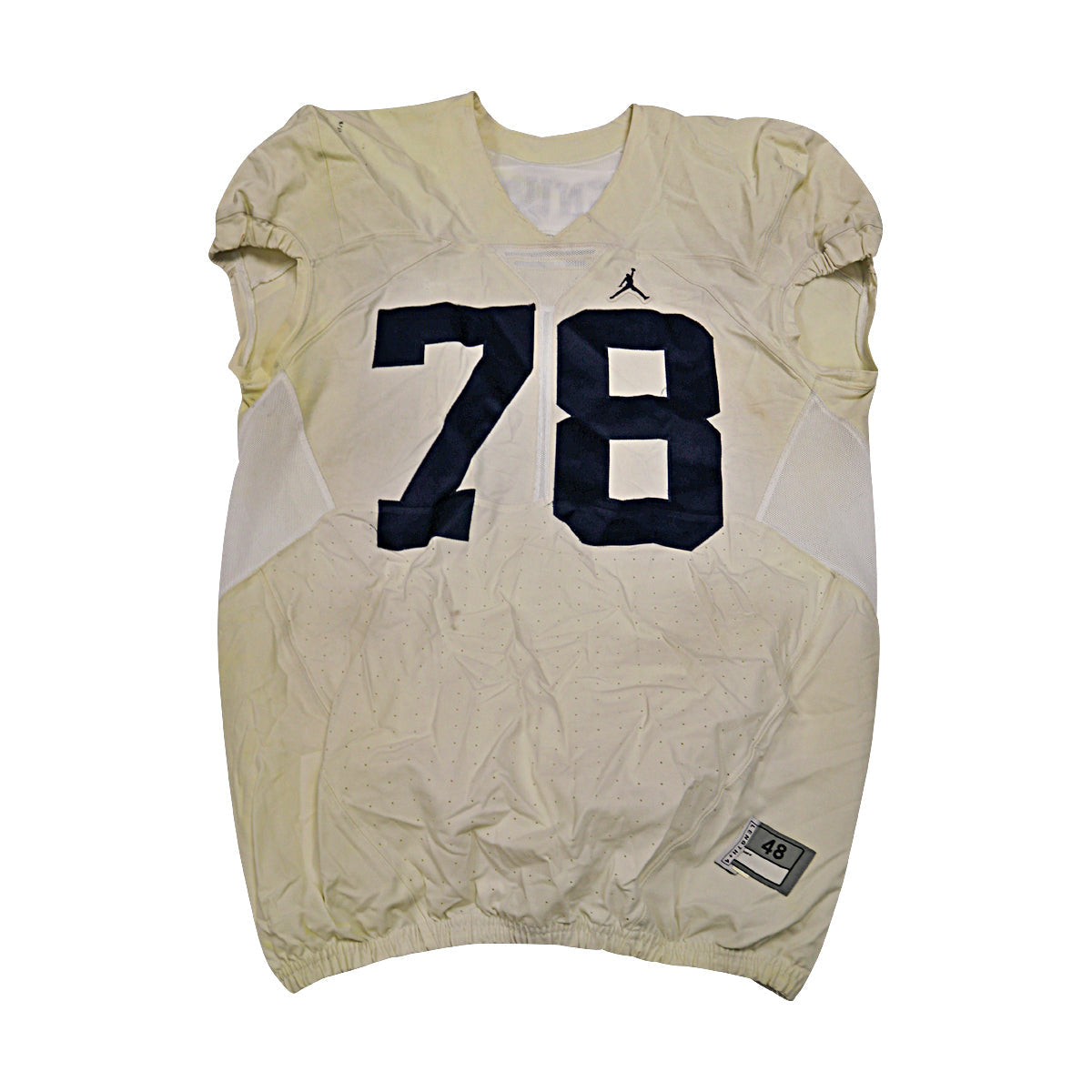 Erik Magnuson Michigan Wolverines #78 2016 Practice Used White Jordan Brand Jersey - Front View