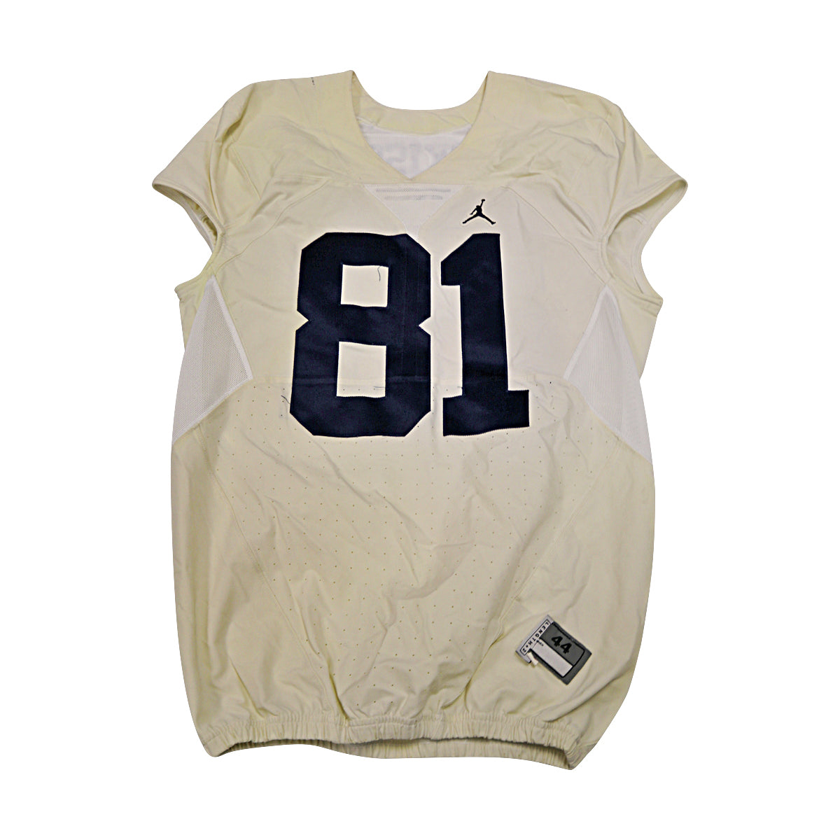 Dan Jokisch Michigan Wolverines #81 2016 Practice Used White Jordan Brand Jersey - Front View