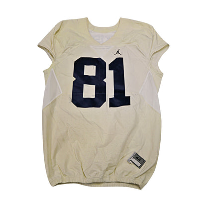 Dan Jokisch Michigan Wolverines #81 2016 Practice Used White Jordan Brand Jersey - Front View