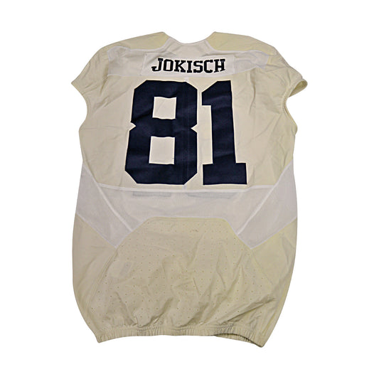 Dan Jokisch Michigan Wolverines #81 2016 Practice Used White Jordan Brand Jersey - Back View