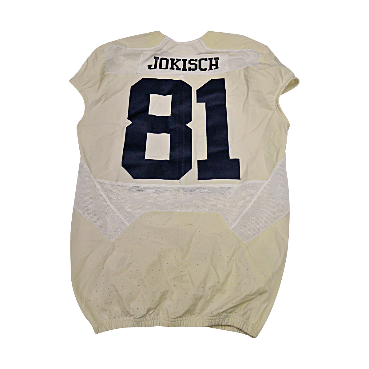 Dan Jokisch Michigan Wolverines #81 2016 Practice Used White Jordan Brand Jersey - Back View