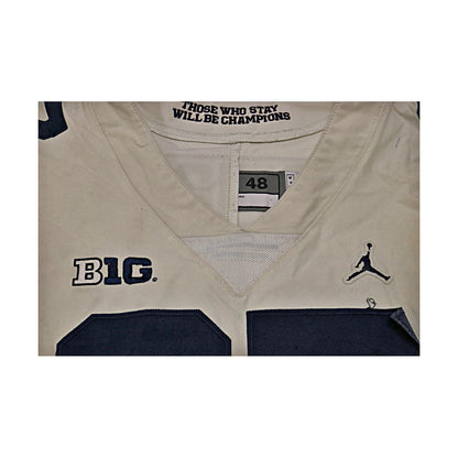 Jess Speight Michigan Wolverines #67 2018 Practice Used White Jordan Brand Jersey - Tag View