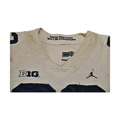 Michigan Wolverines #93 2018 Practice Used White Jordan Brand Jersey - Tag View