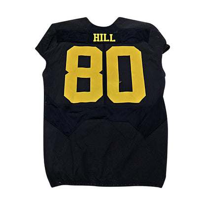 Khalid Hill Michigan Wolverines #80 Practice Used Navy Jordan Brand Jersey - Back View