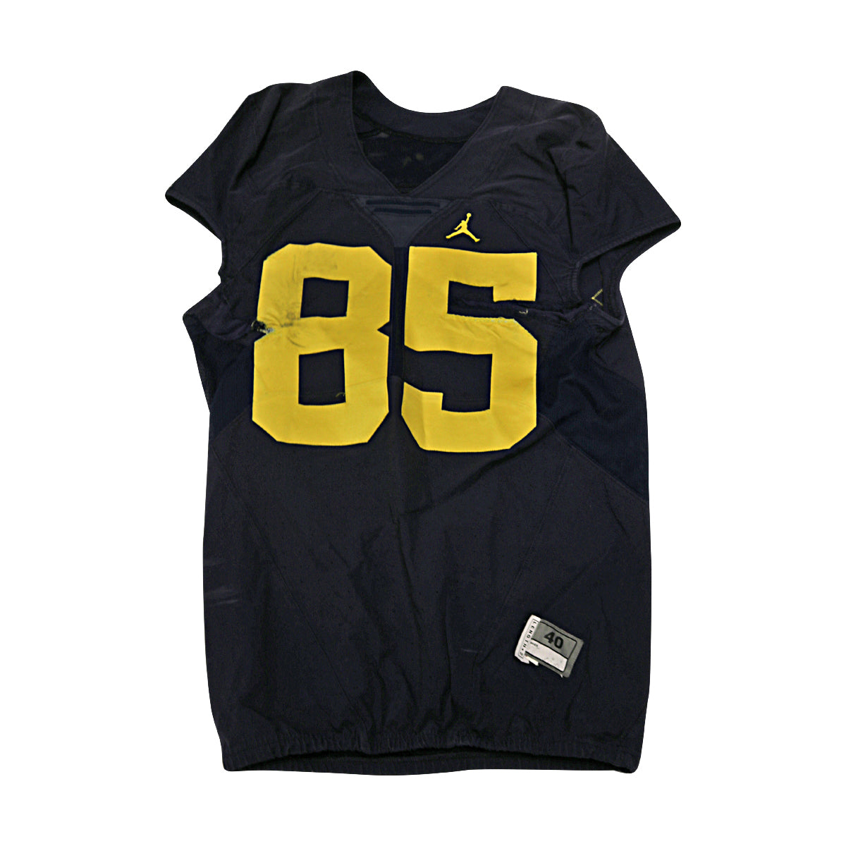 Michael Onwenu Michigan Wolverines #50 Practice Used Navy Jordan Brand Jersey - Front View