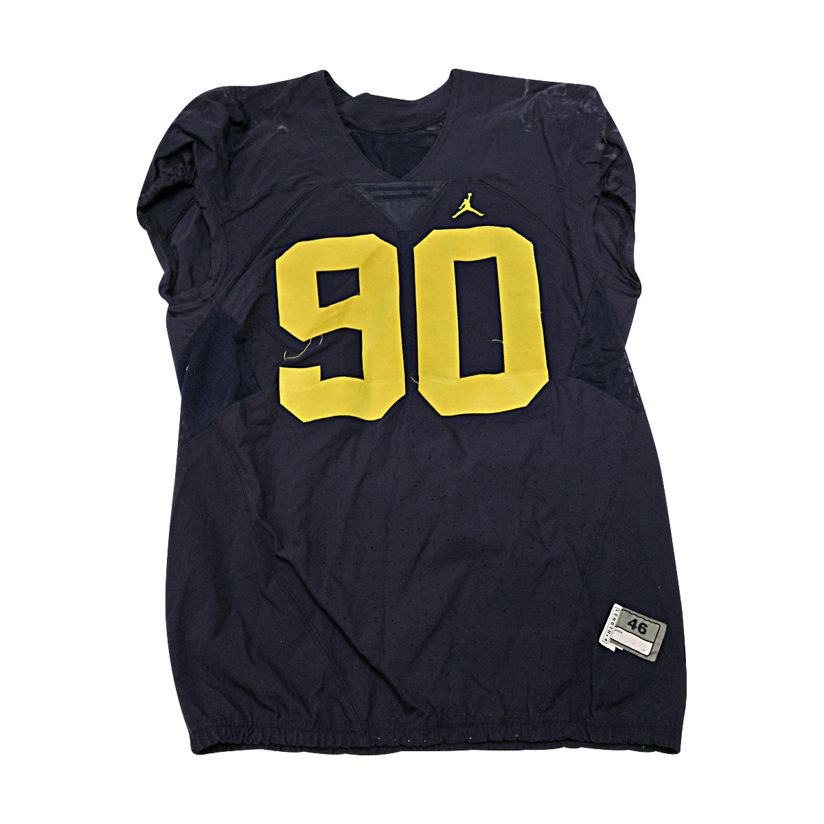Bryan Mone Michigan Wolverines #90 Practice Used Navy Jordan Brand Jersey - Front View