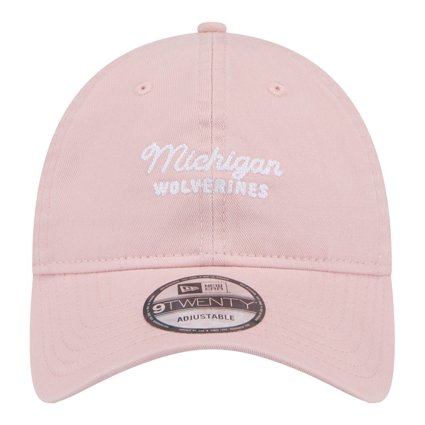 Ladies University of Michigan New Era Throwback Pink Hat - Front View