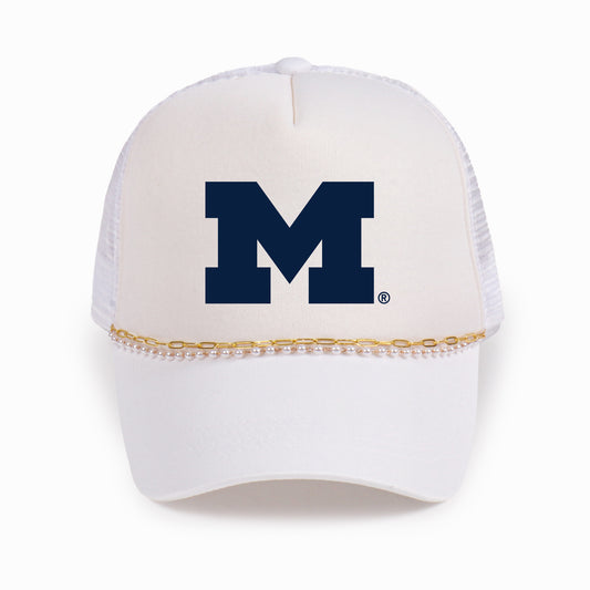 Michigan Wolverines Ponyflo Ladies Chain Trucker Hat