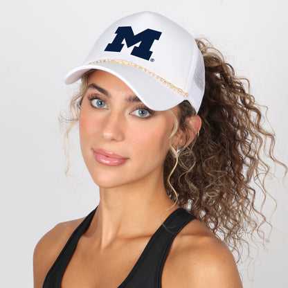 Michigan Wolverines Ponyflo Ladies Chain Trucker Hat
