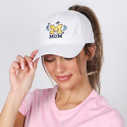 Michigan Wolverines Ponyflo Ladies Mom Floral Hat