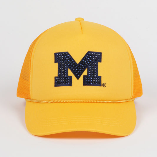 Michigan Wolverines Ponyflo Ladies Bling Trucker Hat
