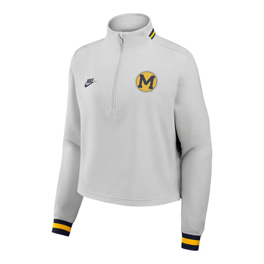 Michigan Wolverines Nike Legacy Trim 1/2 Zip Pullover - Front View