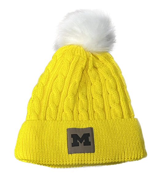 Michigan Wolverines 'Block M' Cuffed Knit Hat - Front View