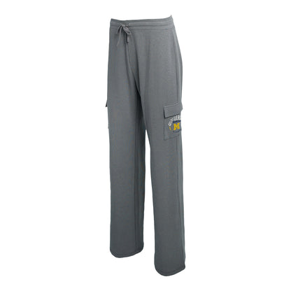 Michigan Wolverines WEAR Grey Waffle Lounge Set In Grey - Pants - Front View