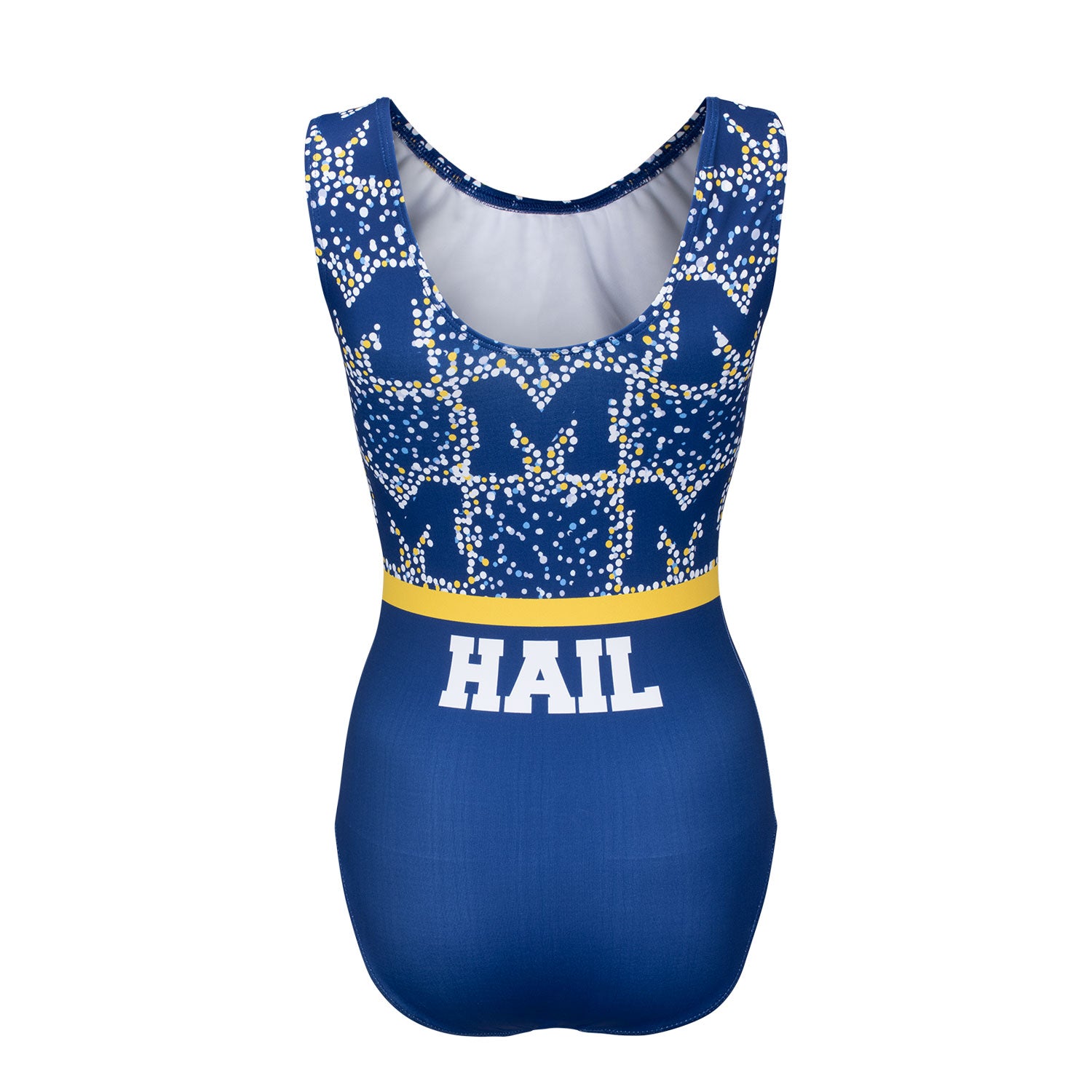 Michigan Wolverines Block M Adult Leotard In Blue - Back View