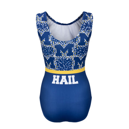 Michigan Wolverines Block M Adult Leotard In Blue - Back View