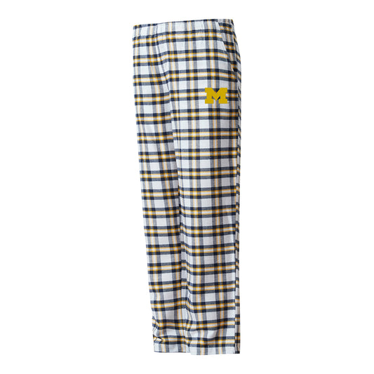 Michigan Wolverines Concepts Sport Womens Blue Flannel Pants - Front View