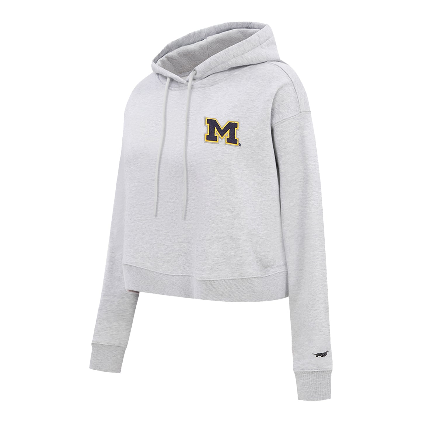 Women's Michigan Wolverines Pro Standard Cropped Hoodie - Angled Left View